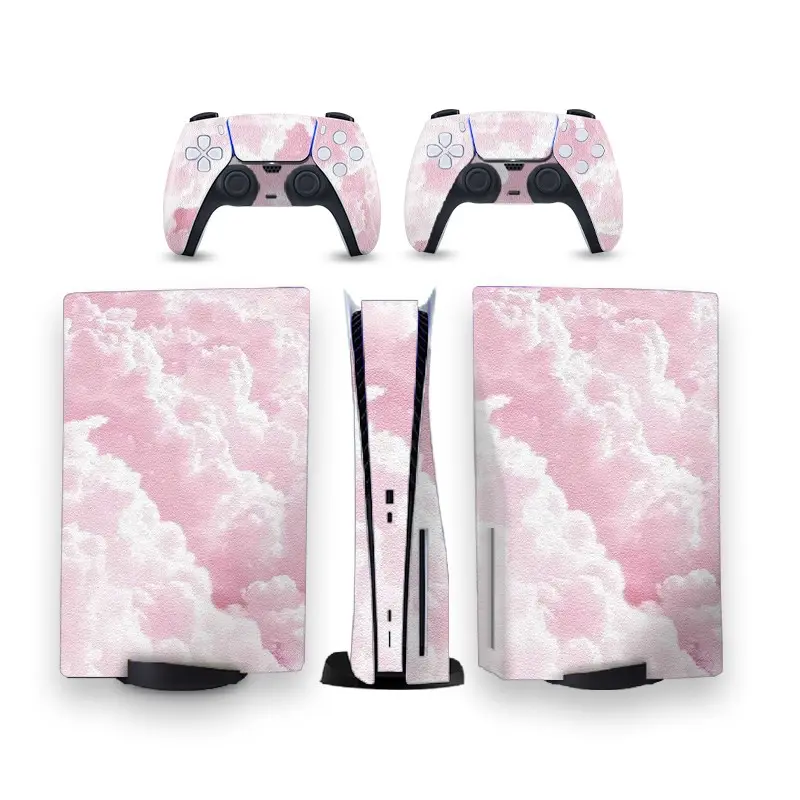 Dreamy Cloud Sky Vinyl Sticker for Ps5 Disc Version, Waterproof Removable Game Console Decal, Controller Protection Film, Pvc Waterproof Stickers