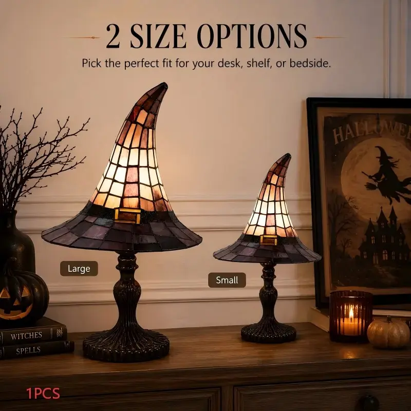 Retro Witch Hat Table Lamp, USB-Powered, Adjustable Light, Energy-Saving, Bedroom Desk Decor, Festive Gift for Halloween Christmas Birthday, High Aesthetic Home Decorative Light