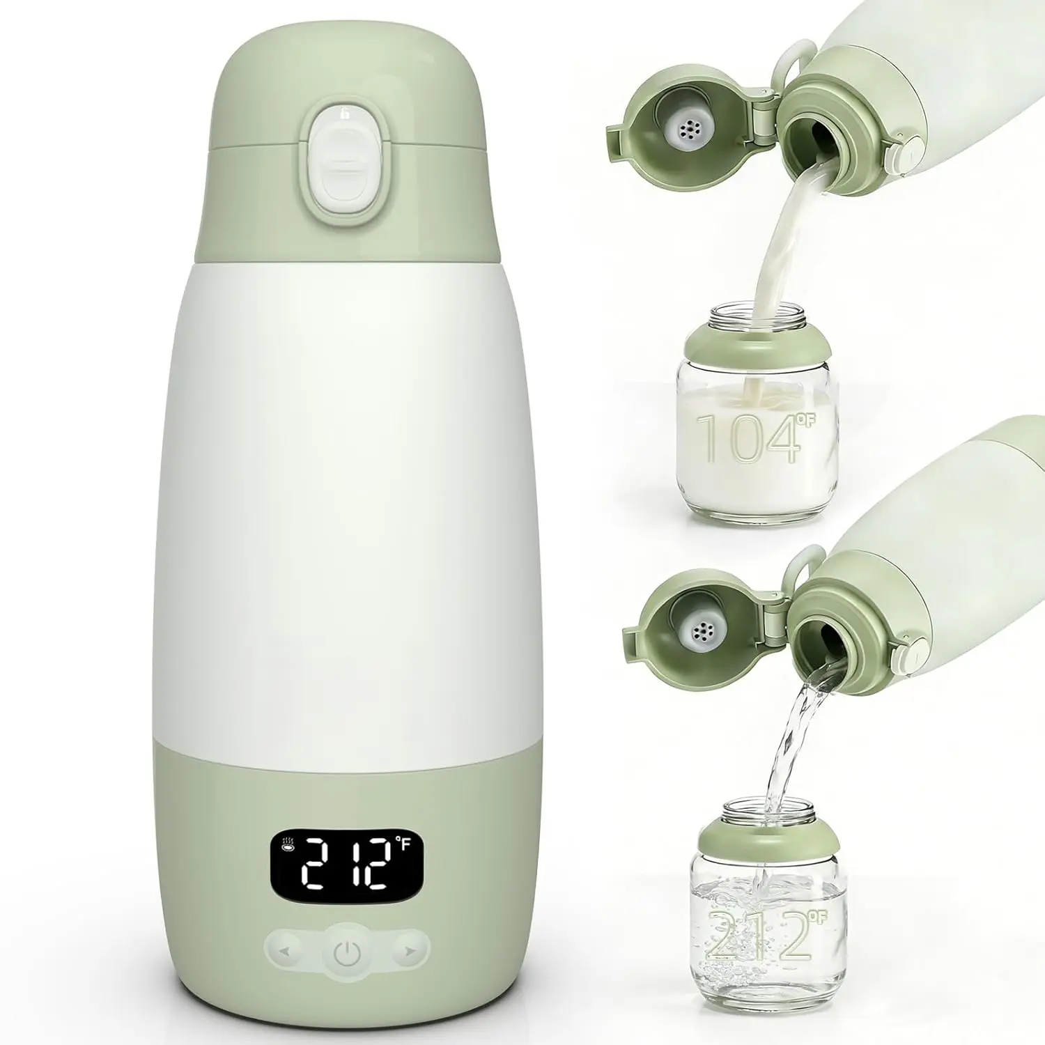 Portable Bottle Warmer  Travel, 17.8oz Baby Bottle Warmer  Breastmilk & Formula, 2-Min Fast Heating Formula Container to Go, Long Battery Life & Temp Control, Portable Milk Warmer On The Go