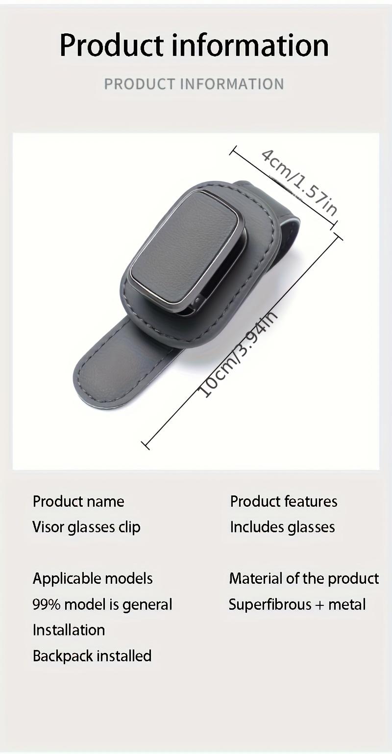 PU Leather Car Sun Visor Clip Sturdy Glasses Holder Dashboard Console Organizer Secure Eyewear Storage Accessory for Auto Interior Sun Visor for Car