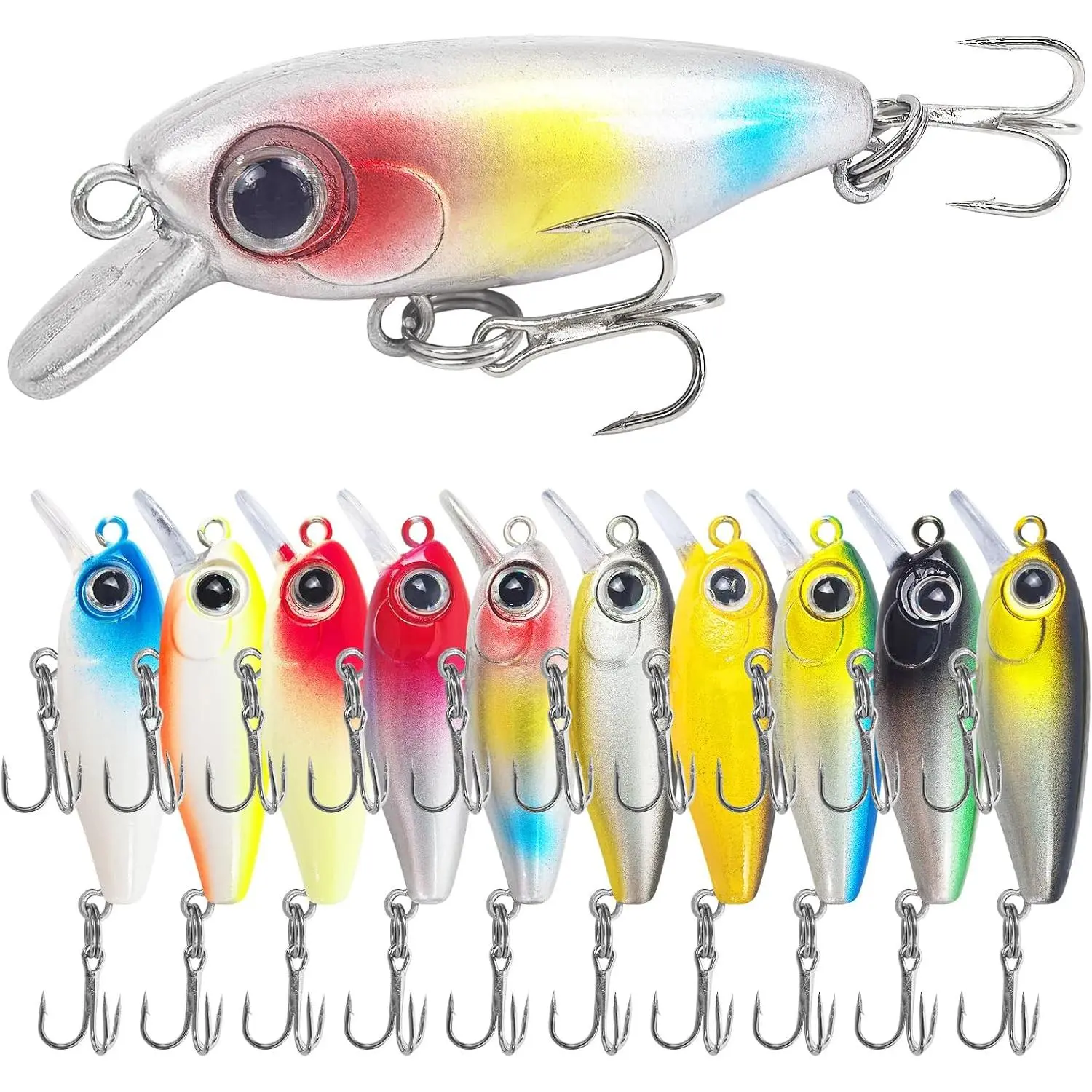 Fishing Lures Large Hard  Minnow VIB Lure | with Treble Hook Life-Like Swimbait Fishing  Popper Crankbait Vibe Sinking Lure for Bass Trout Walleye Redfish