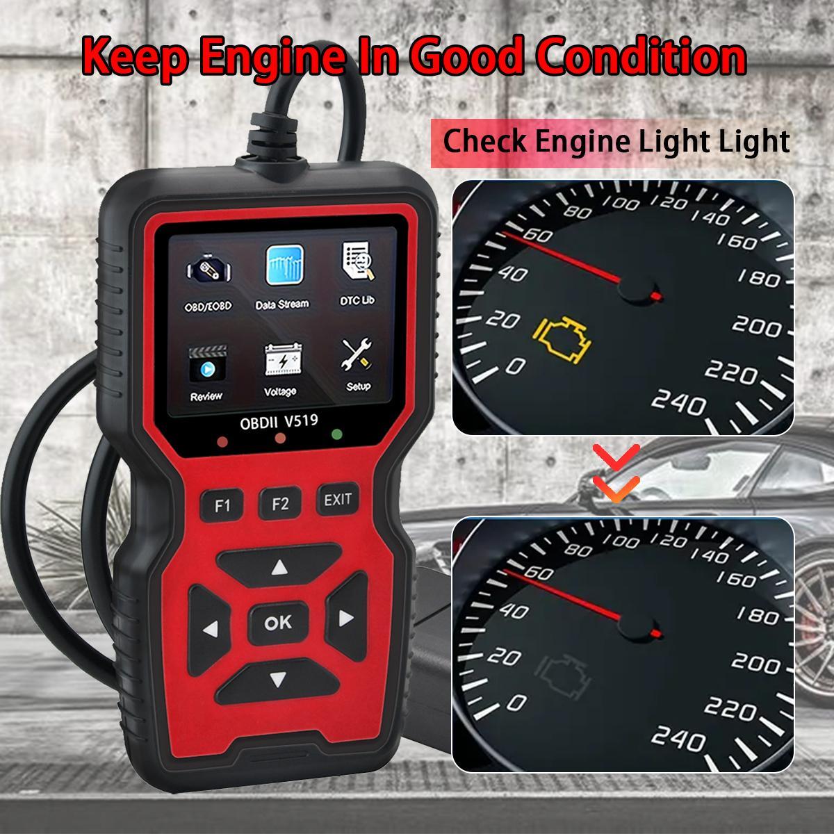 OBD2 Automotive Fault Code Reader, Engine Fault Diagnosis Scanner, Vehicle Diagnostic Tool, USB-Powered, Real-time Data, Clear Code, I/M Ready, Compatible with All Vehicles from 1996 Onwards