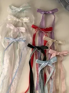 Sweet Pure Lace Ribbon Hair Clip, Twin Ponytail Tie, Ribbon Decoration, Hair Accessory for Girls, Elegant and Stylish Design