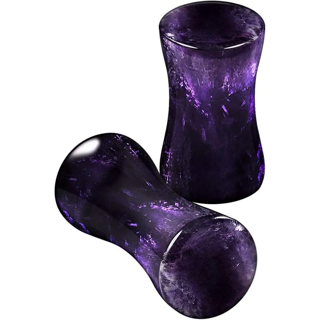 Stone  Double Flared Saddle Ear Gauge Double Flare plugs Stretcher Lobe Earring   Choose Sizes