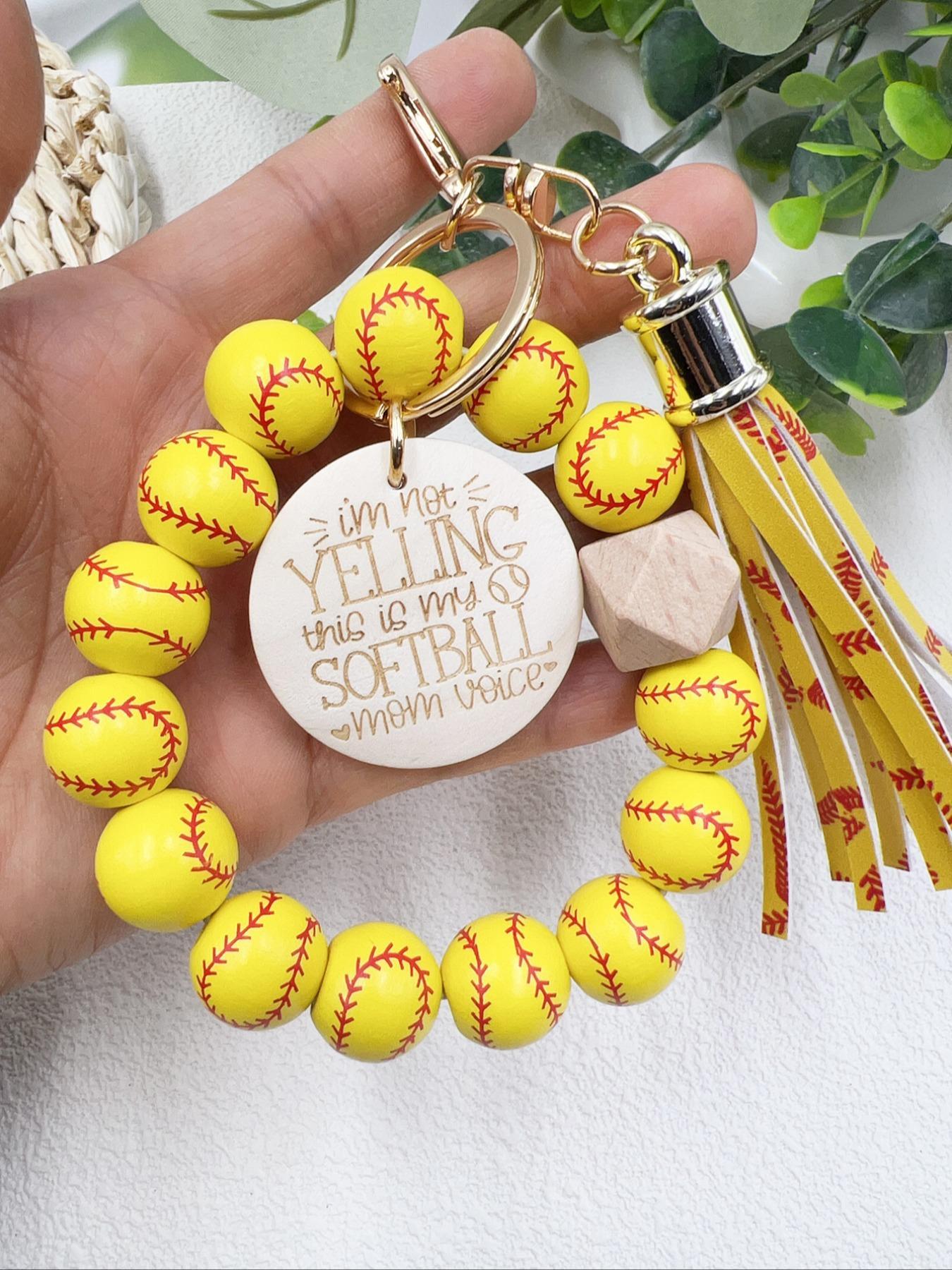 Baseball Design Tassel Decor Keychain, Cute Keychain for Women & Men, Fashion Keychain for Daily Clothing Decor, Trendy All-match & Exquisite Keychain for Birthday Gift, Keychain Pendant