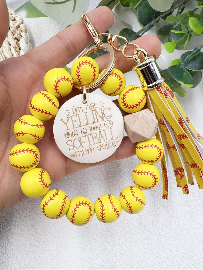 Baseball Design Tassel Decor Keychain, Cute Keychain for Women & Men, Fashion Keychain for Daily Clothing Decor, Trendy All-match & Exquisite Keychain for Birthday Gift, Keychain Pendant