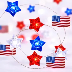 4th of July Decorations Red White and Blue Star American Flag Lights 13FT 40LED Fairy String Lights Battery Operated with Timer Fourth of July Decor for Memorial Day Independence Day Patrioticfidget toys