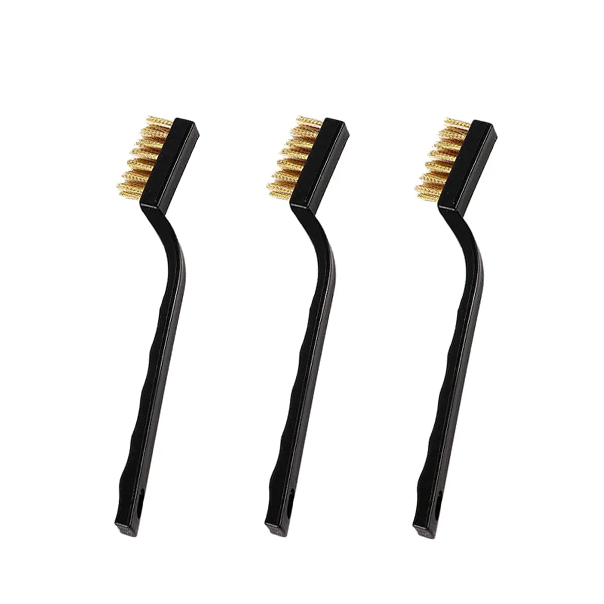 3-Pack Rust Remover Brushes - Small Wire Brass Brush, Cleaning Tool for Brass & Steel