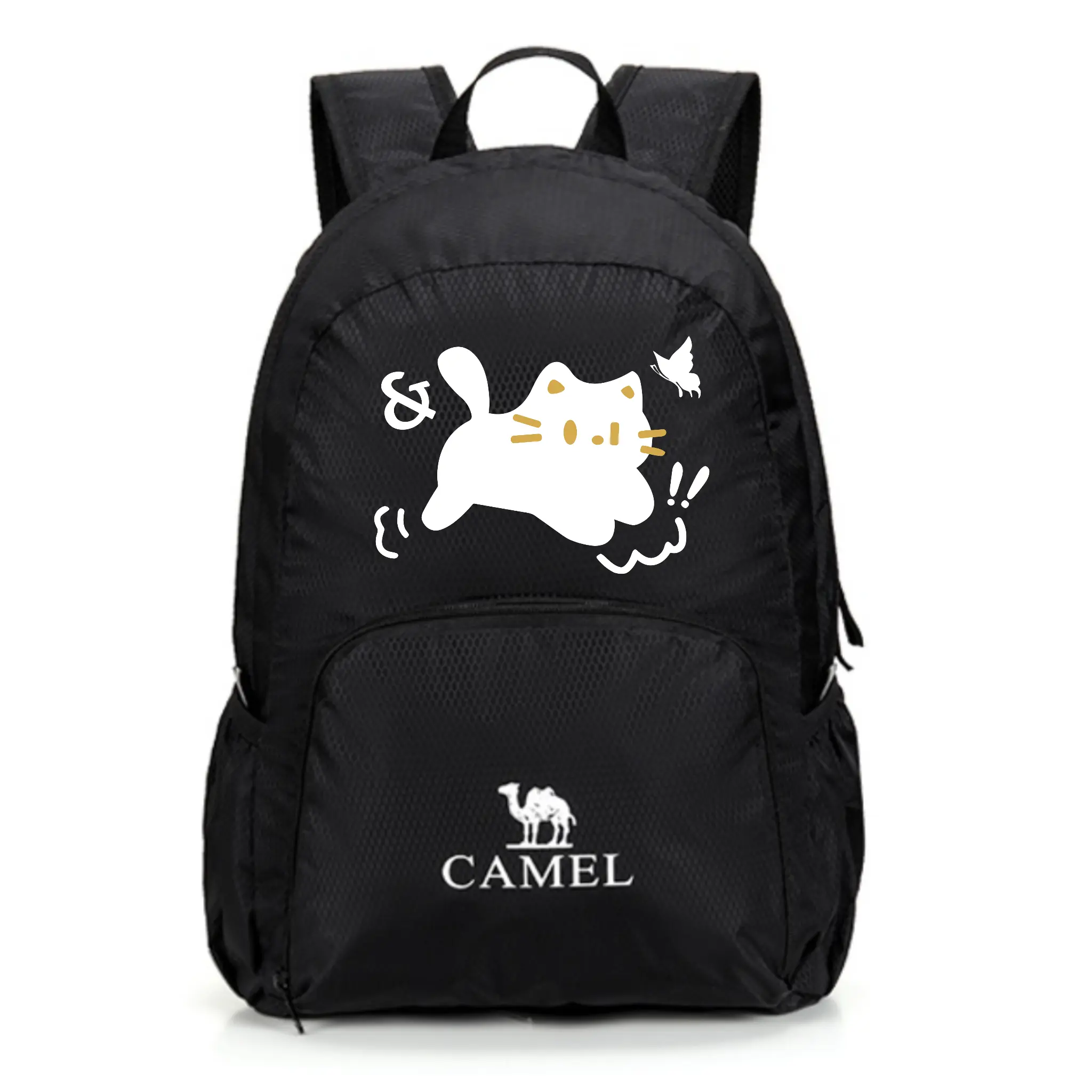 Camel Lightweight 21L Travel Hiking Backpack for Men and Women, Custom Printed Style, Black