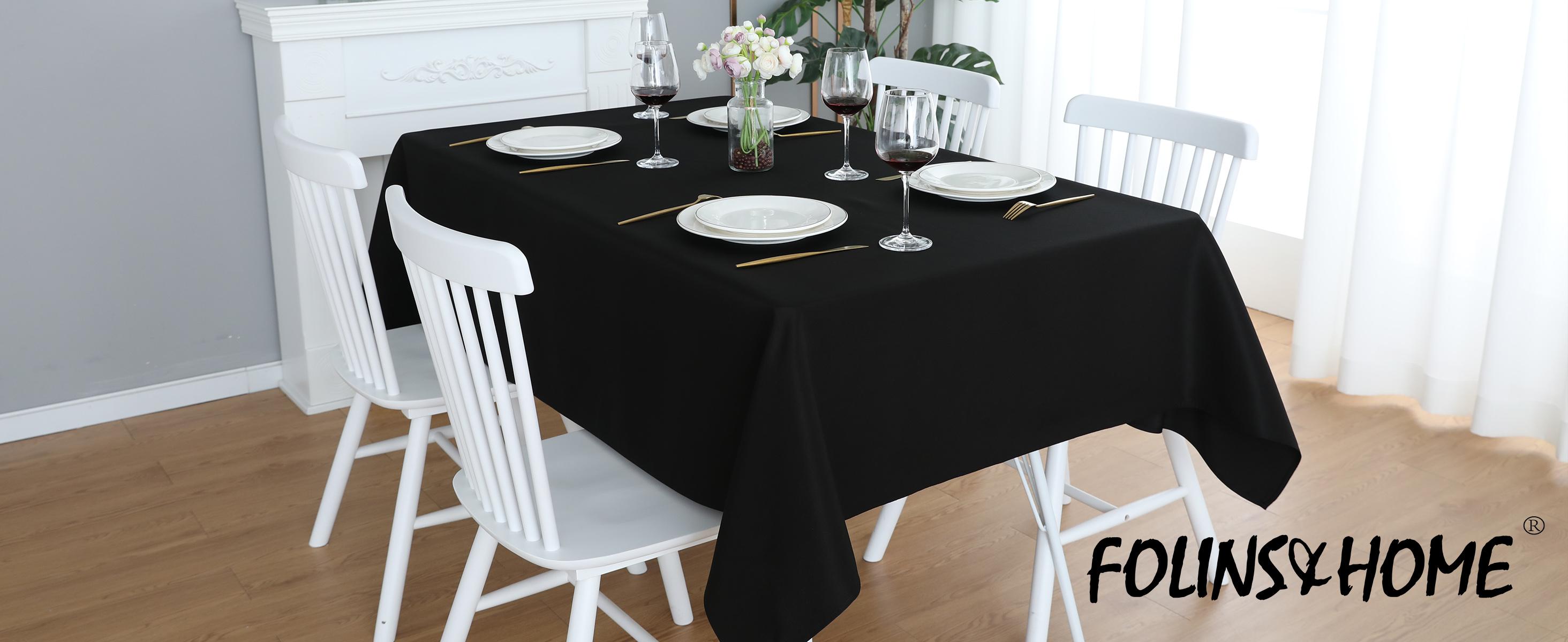 Black Rectangle Tablecloth Wrinkle Free Waterproof Polyester Table Cloths Spillproof Heavy Duty and Washable Table Cover for Party, Banquet, Indoor and Outdoor-Square/Rectangular Black Rectangle Tablecloth Wrinkle Free Waterproof Polyester Table Cloths Spillproof Heavy Duty and Washable Table Cover for Party, Banquet, Indoor and Outdoor-Square/Rectangular