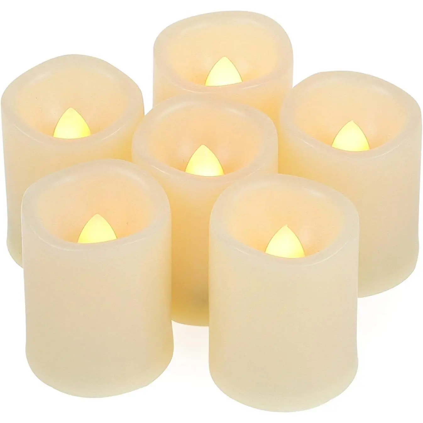 Flameless Flickering LED Votive Tealight s  Operated with Timer / 6 Hours  and 18 Hours Off Per Cycle, LED  Light s for Outdoor Halloween Pumpkin Light Christmas Decorations
