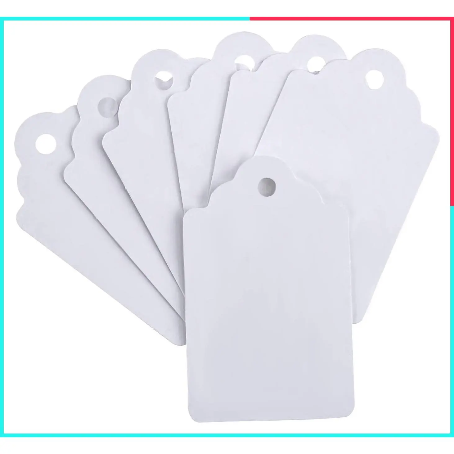 1000 Pcs White Unstrung Price Tags for Tagging Gun, 1.75" x 1.093" Marking Tags, Merchandise Pricing Labels for Clothing, Jewelry, Gift, Shoe, Yard Sale & Garage Supplies