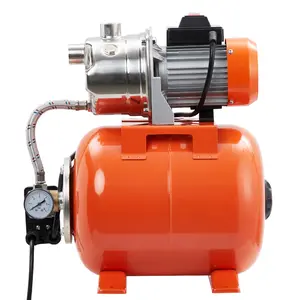 3/4 HP Shallow Well Pump with Pressure Tank, 850GPH Automatic Irrigation Water Booster Jet Pump, 115v Durable Stainless Steel Water Transfer Pump for Home Garden Lawn Sprinkler Irrigation