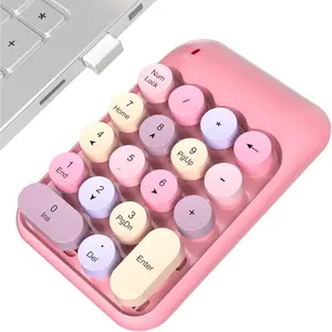 Number Pads, Cute Colorful Numeric Keypad Numpad Portable 2.4 GHz Financial Accounting Number Keyboard Extensions, 18 Key Number Numpad for Laptop Desktop, PC ()