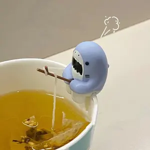Reusable Silicone Tea Infuser Creative Shark Shaped Funny Herbal Tea Bag Coffee Filter Diffuser Strainer Tea Accessories