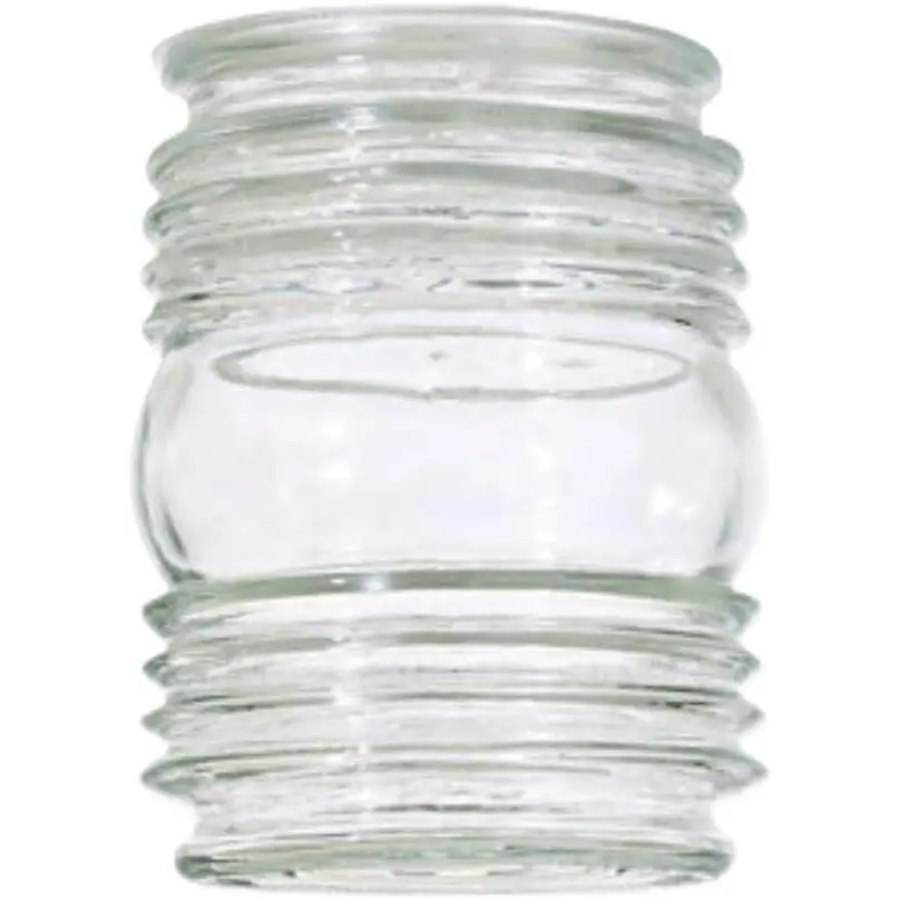 Clear Cylindrical Porch Glass Lampshade with 3-1/4-Inch Fitter Opening 4.5 Inches Height 3-3/4 Inches Width