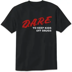 Dare Retro D.A.R.E. T-Shirt 90s Vintage Style Design Tee Short Sleeve Unisex Shirt