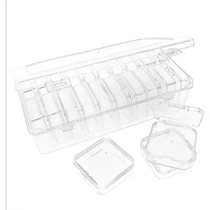 24Pack Bead Organizer Box With Hinged Lid Clear Plastic Bead Storage Containers for Organizing DIY Jewelry Craft and Bracelet Making (24Pack 2.15 X 2.15 X 0.8inch)