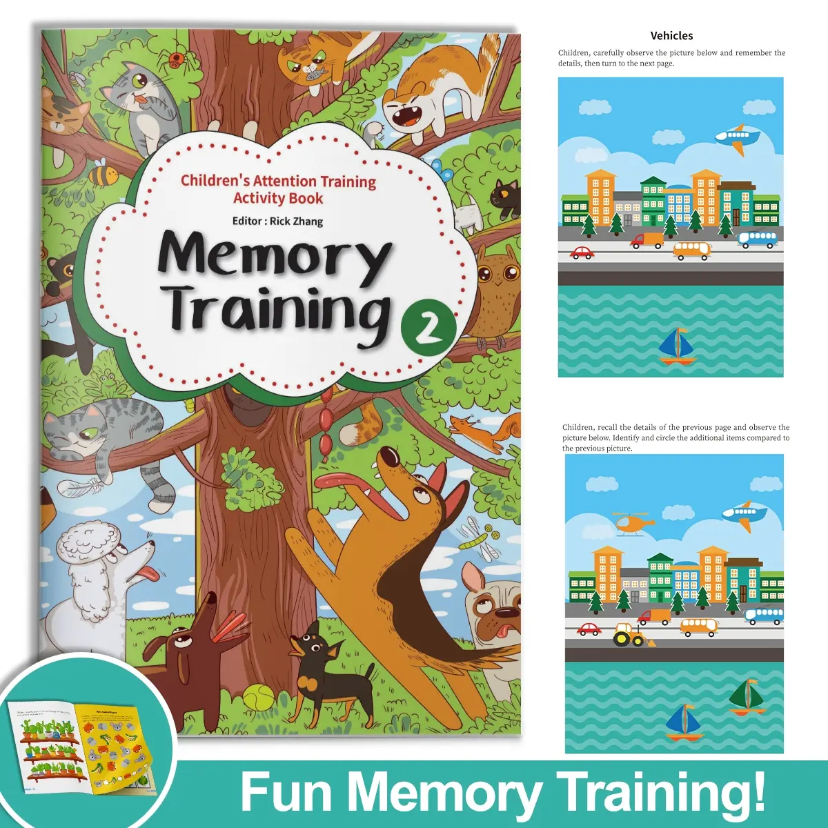 Kids Activity Workbook, Quiet Book for Focus Training, Brain Games, Memory Skills, Observation & Learning Activities