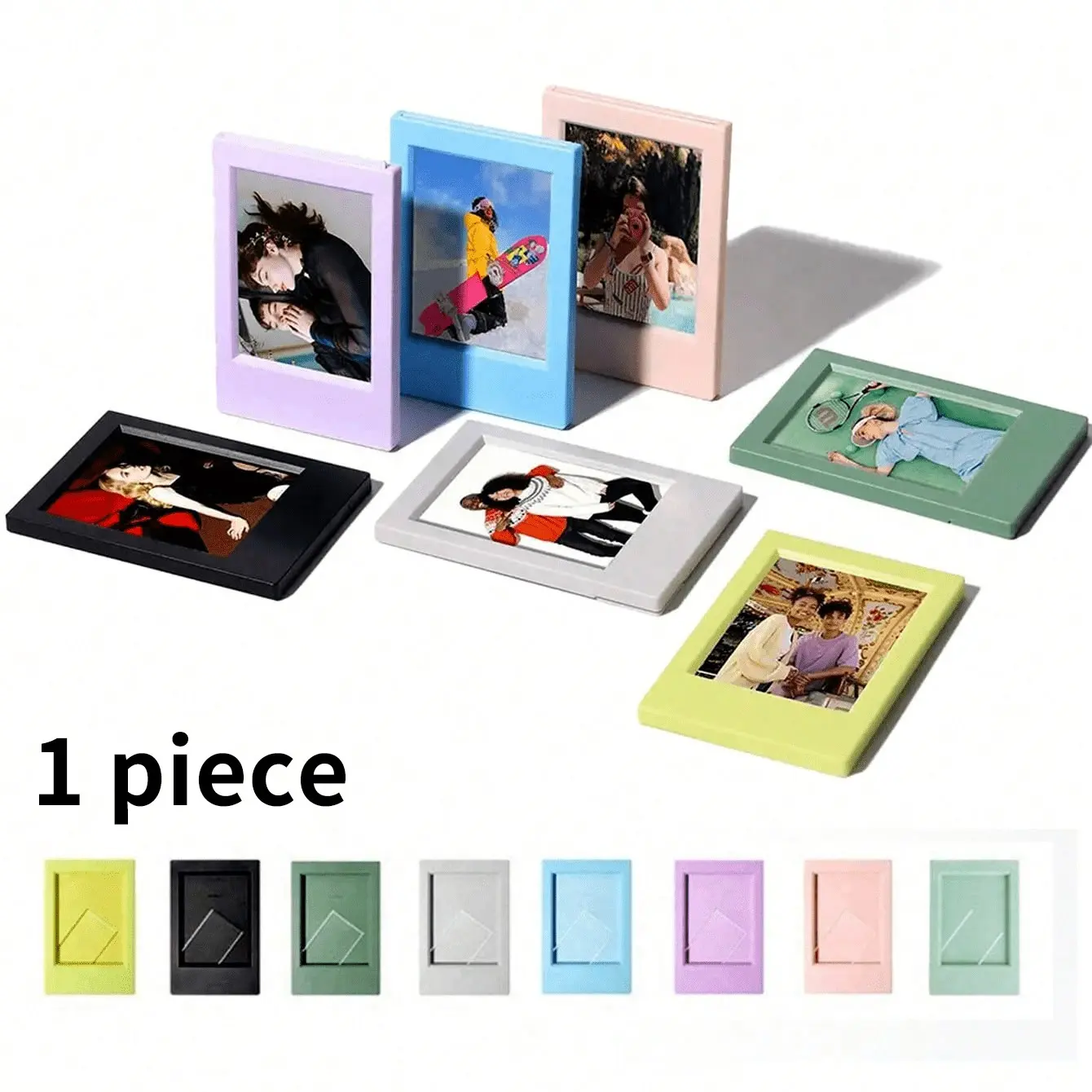3 Inch Mini Classic Standing Frame, Colorful Creative Decor Photo Frame, Plastic Small Picture Holder Frame for Polaroid Instax Mini 12/11/9/8/7+/evo 3, Picture Frames