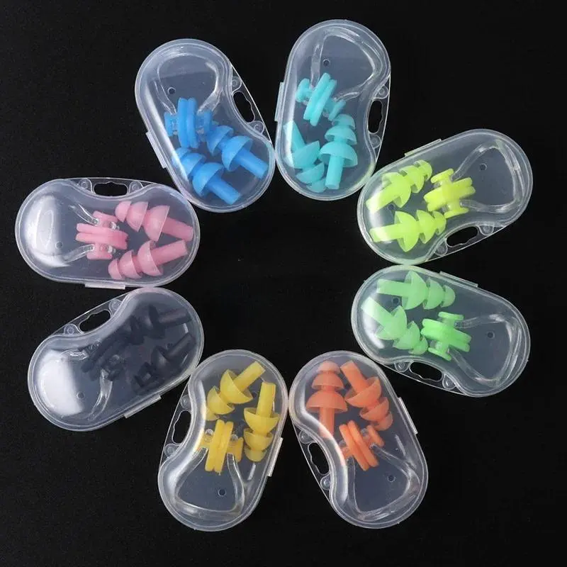 Swimming Loops Earplugs Nose Clip Set Silicone Soft Swimming Accessories Boxed Dustproof and Noise-proof Earplugs Sleeping