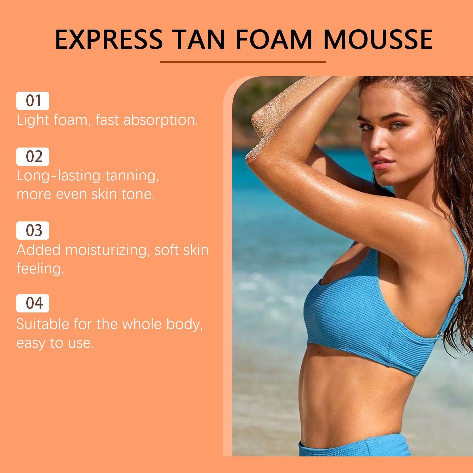 HANCHOBIT Daily Tanning Foam Mousse Even Skin Tone Long-lasting Gentle Moisturizing Body Care Mousse