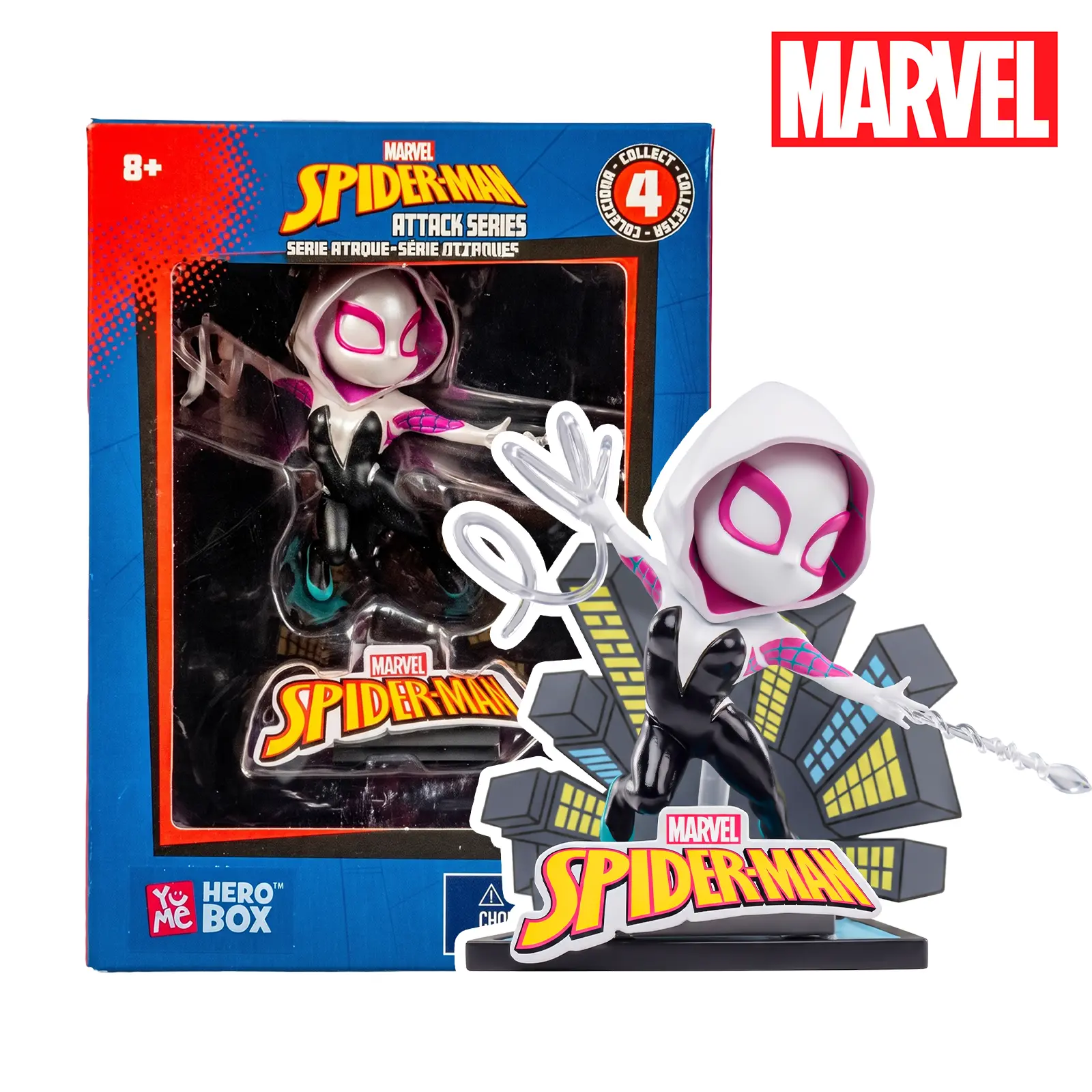 Official Marvel Spider-Man HeroBox Attack Series 3-Inch Collectible Figure, Window Box Display Toy Gift for Fans