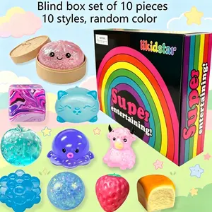 10-Piece Malt Sugar Stress Relief Fidget Toys, Creative Slow-Return Squishy, 10 Styles, Party Gift, Fun and Relaxing Sensory Play