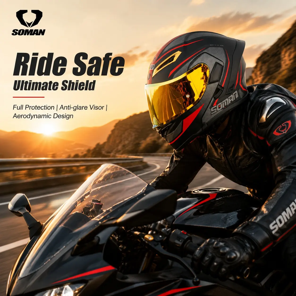 Carbon Fiber Dual Lens Flip Face Helmet, 3C Dot Certified, Lightweight Reversible Motorcycle Safety Helmet for Men and Women