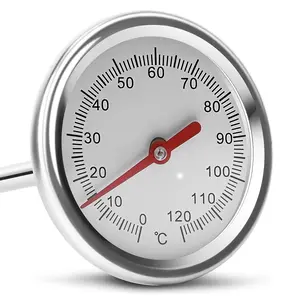 Compost Temperature Meter, Soil Temperature Gauge, Mechanical Dual Scale Design, Stainless Steel Material, Includes Compost Temp Guide