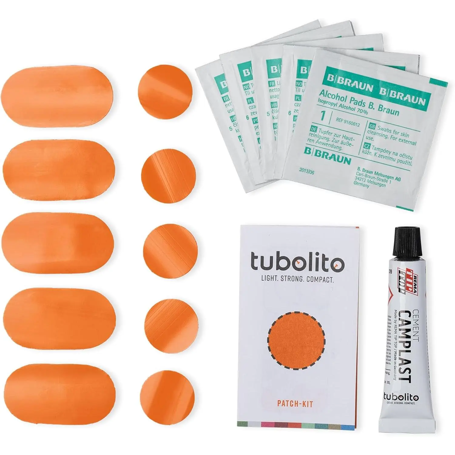 Outdoor sports Tubolito Patch Kit Includes 5 Large and 5 Small Patches with Glue Cartridge| High-Temperature Resistance| Long-Term Sealing| cycling-tire-repair-kits
