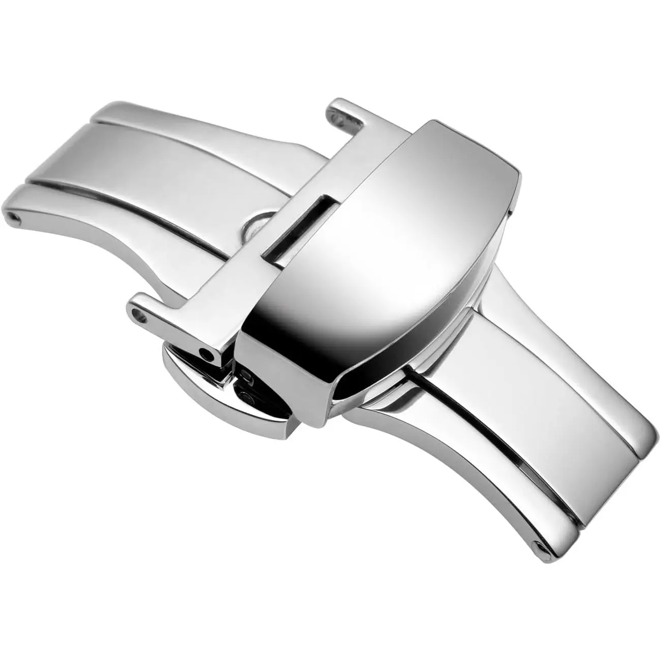 20mm Stainless Steel Deployment Clasp for Watch Band, Polished Buckle ()