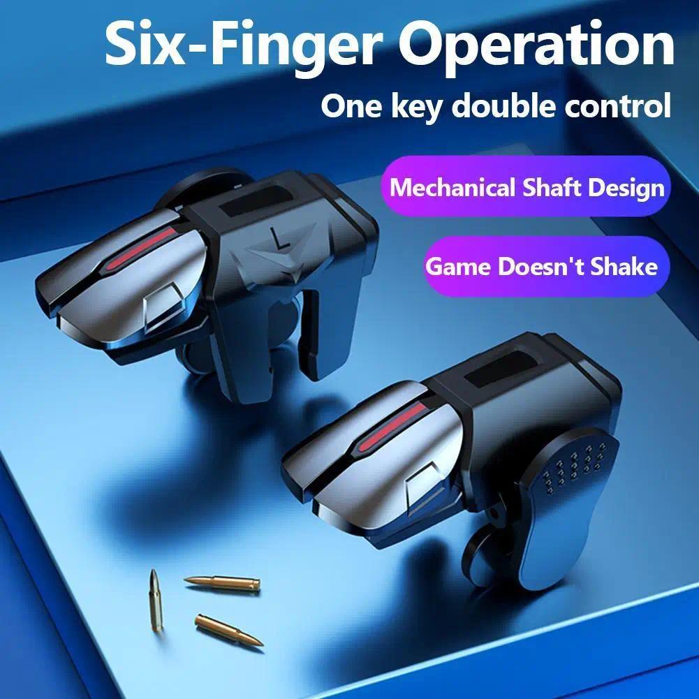 G21 1 Pair 6 Finger Game Controller for PUBG Game Mobile Gamepad Trigger Joystick Shooter Fire Button Controller for PUBG Mobile G21 1 Pair 6 Finger Game Controller for PUBG Game Mobile Gamepad Trigger Joystick Shooter Fire Button Controller for PUBG Mobile