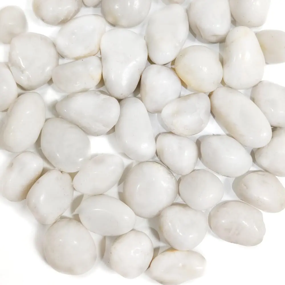 Decorative White  Polished Rocks Stones for Aquarium Gravel,Fish Turtle ,Outdoor Indoor   Top Dressing,Graden Landscaping,2 LB