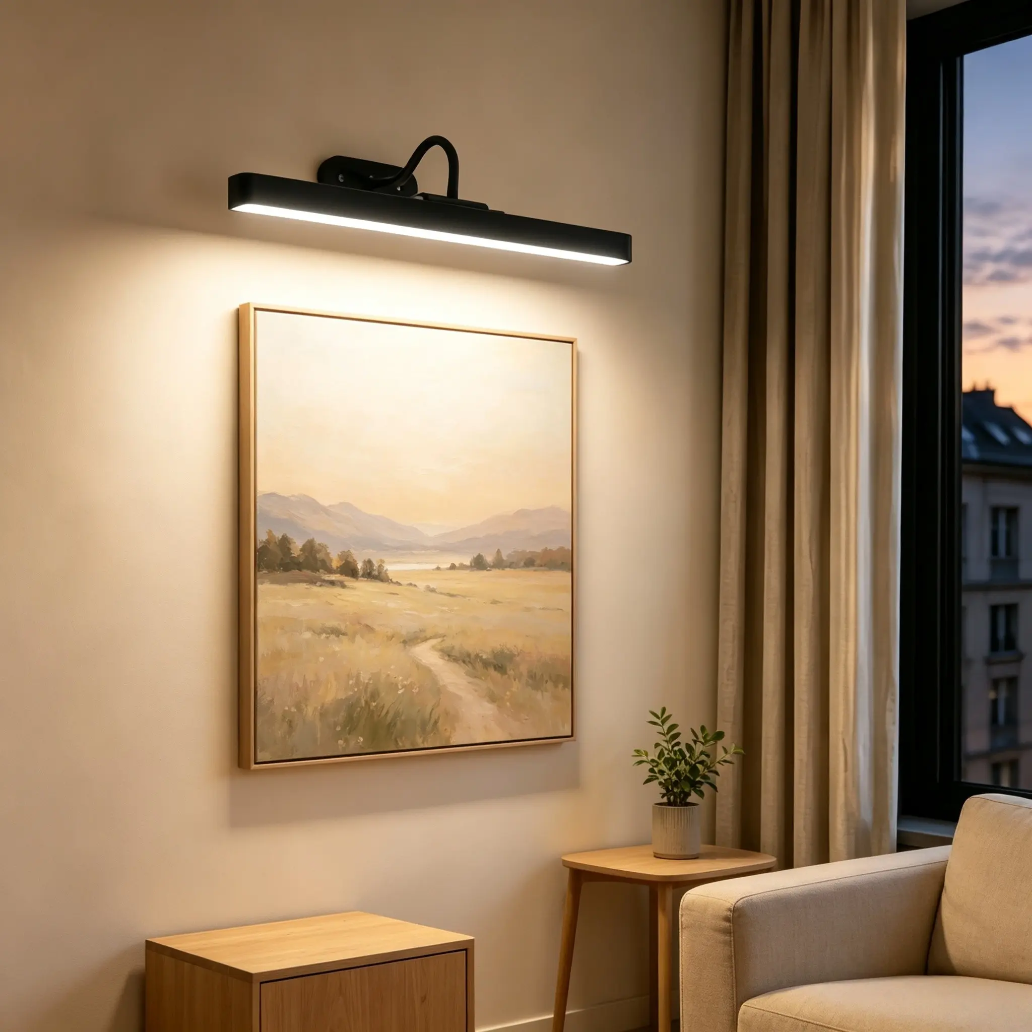 USB Rechargeable Picture Light with Remote, Dimmable and Timer, 3 Modes Art Display Lamp for Portraits and Wall Murals Decor