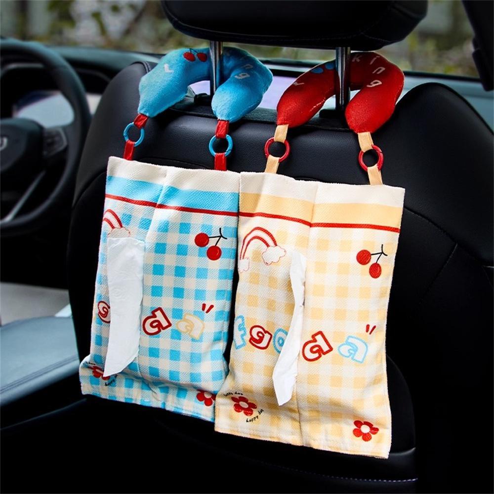 Car mounted paper box cover, home tissue storage, hanging bag, hanging creative cartoon decoration tissue cover, can be carried