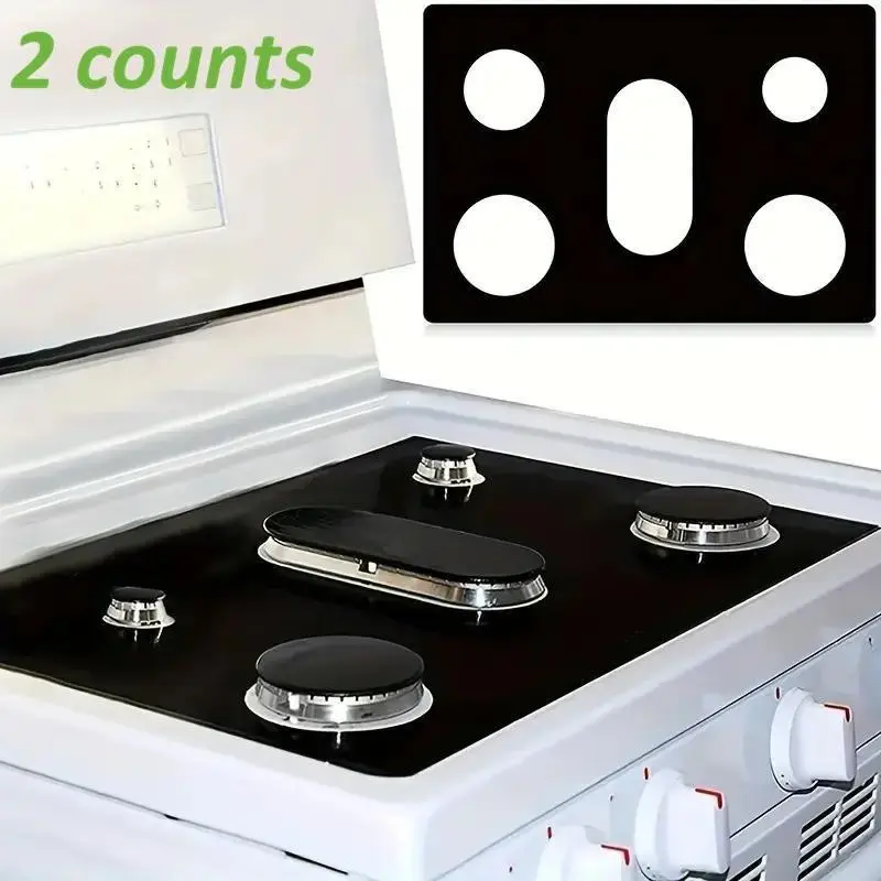 2 Reusable Non-Stick Mats for Samsung Gas Cooktops, Easy-To-Clean Oven Accessories, Reliable Kitchen Guard for Fresh Stovetops