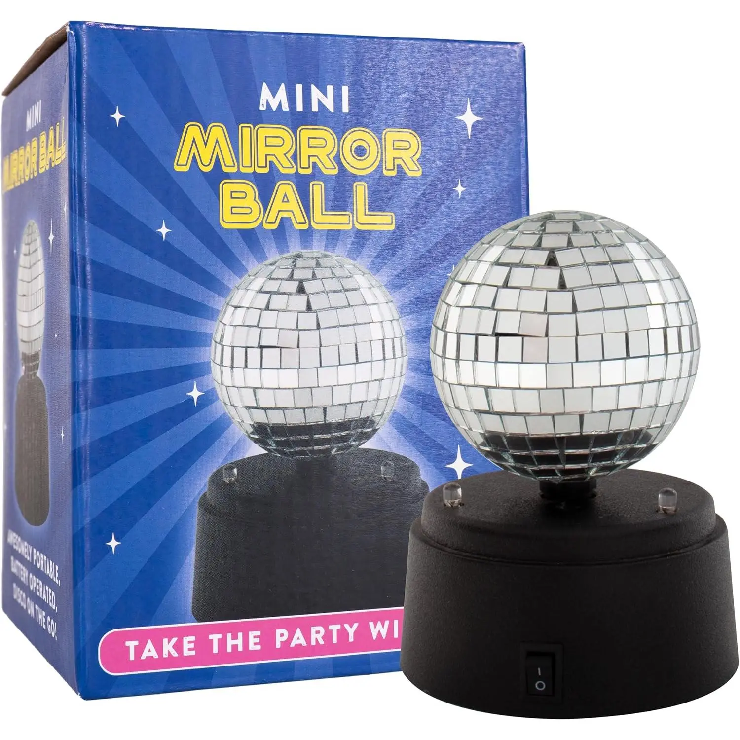 Mini Disco Mirror Ball LED Light – 5 Inch  Operated Party Decoration, Portable Mood Lamp for Bedroom, , Dance Parties & Events – No Cords, Fun Retro Party Vibes.