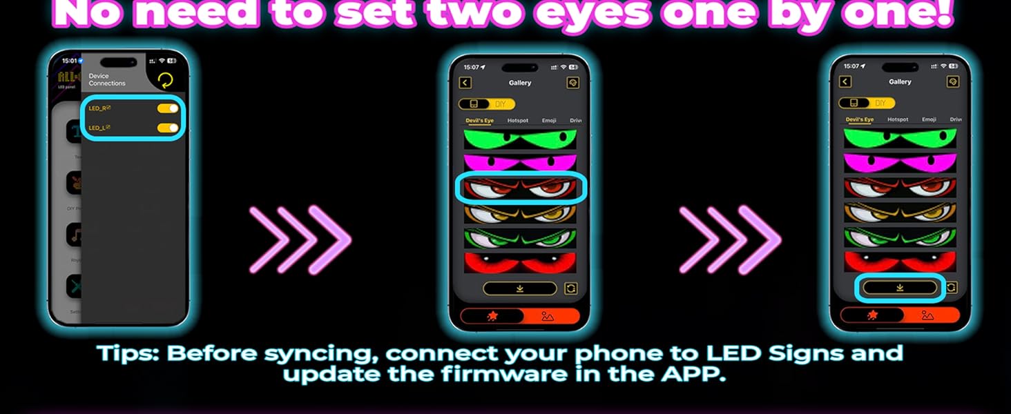 Devil's Eye Light - Upgrade Programmable Dynamic Led Display with Remote + APP Dual Control, Custom Text, Animations & Graphics for Trucks/RV (Trucks/RV)