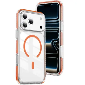 Crystal Shield Magnetic Protective Case for iPhone 14,15,16,17 Pro Max - Ultra Transparent, Anti-Yellow, Shockproof, MagSafe Wireless Charging Compatible Slim Phone Accessory