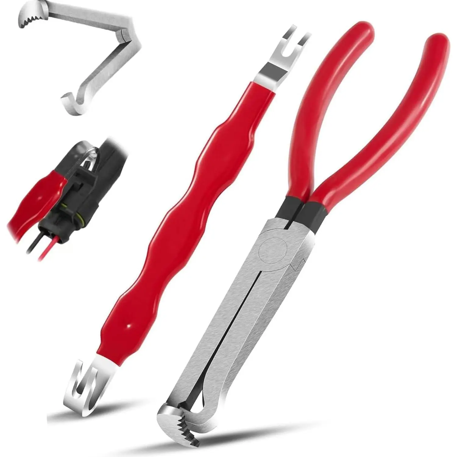 Automotive Electrical Connector Pliers Set - Quick Release Disconnect Tool for  Line, Sensor & Wiring Plugs 2 count electriacl