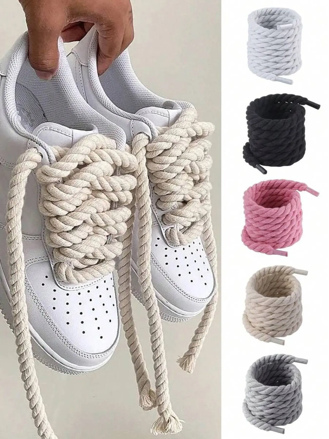Thick Shoelaces 120cm, Four Colors Available, Suitable for Men and Women, Ideal for Sports Shoes, Casual Shoes, Basketball Shoes, Running Shoes, Shoe Laces for Sneakers