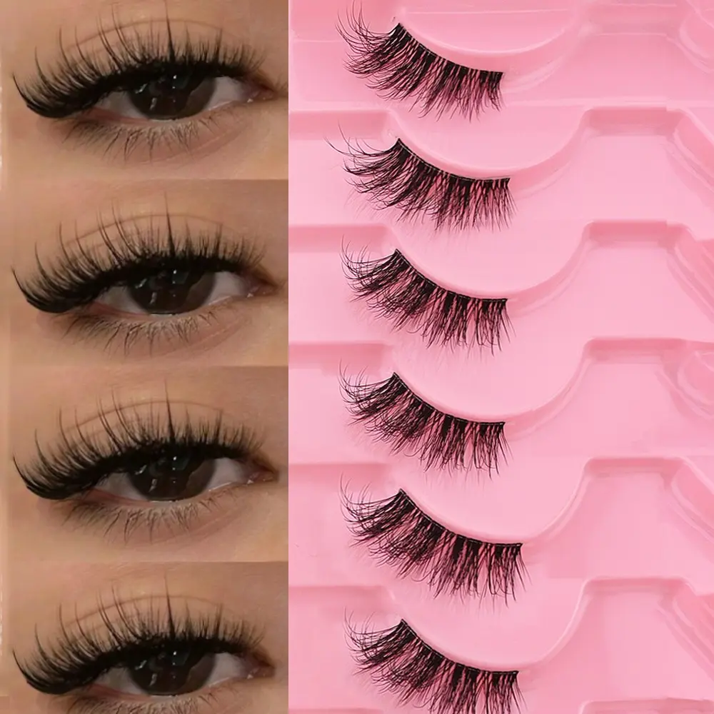 10 Pairs Cat Eye Half Lashes, Natural Look, Fine Soft Transparent Thread, Semi-Lashes for Elegant Appearance, Perfect for Daily Use, Fake Eyelashes