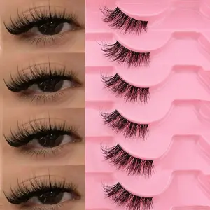 10 Pairs Cat Eye Half Lashes, Natural Look, Fine Soft Transparent Thread, Semi-Lashes for Elegant Appearance, Perfect for Daily Use