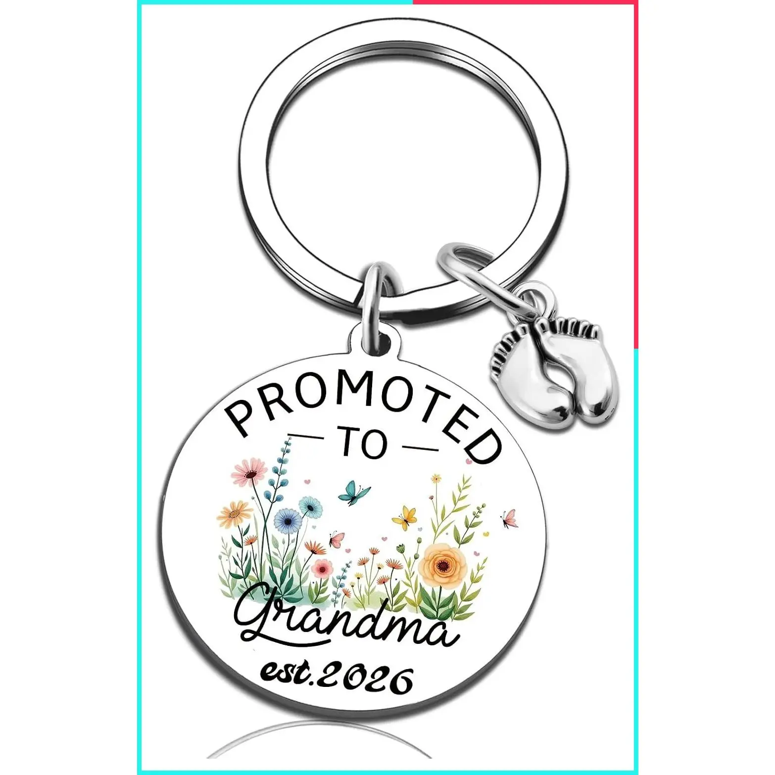New Grandma Keychain Gift for First-Time Grandmother - Promoted to Grandma 2026, Perfect for Pregnancy Announcement, Birthdays, Christmas, and Mother's Day