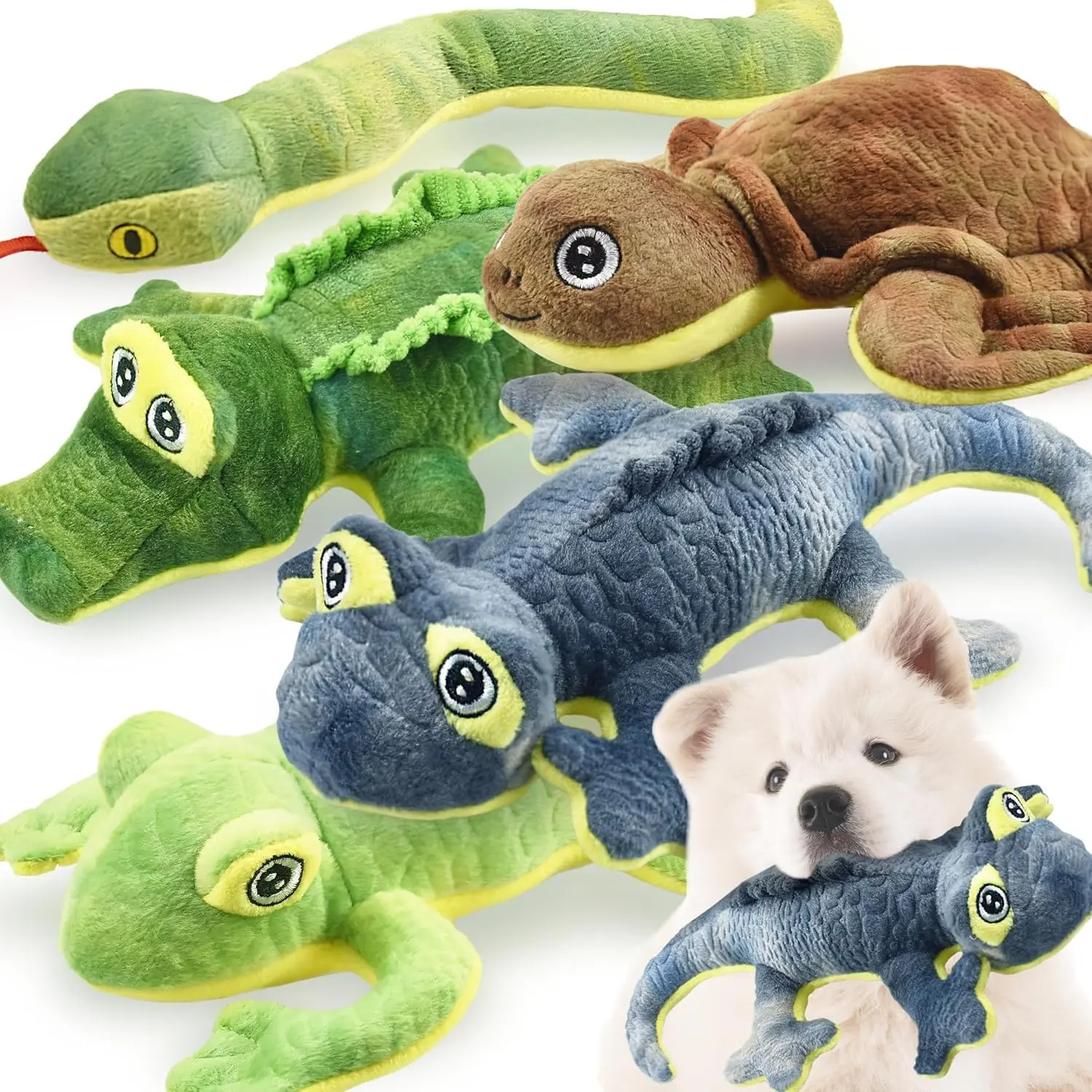 Stuffed   Toys, 5 Pack Tough Squeaky  Toys, Plush Toys ,  Value  Toys Bundle, Woodland Series  Toys for Large Medium and Small Dogs Puppy  Toys