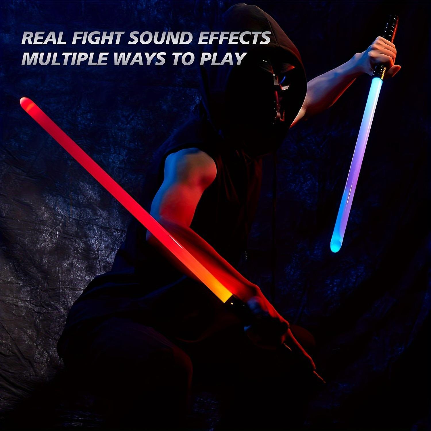 Dueling Lightsaber, 1 Count Rechargeable RGB 15 Color Variable Light Saber with Sound, Aluminum Alloy Hilt Light Saber, Ideal for Parties, Gifts