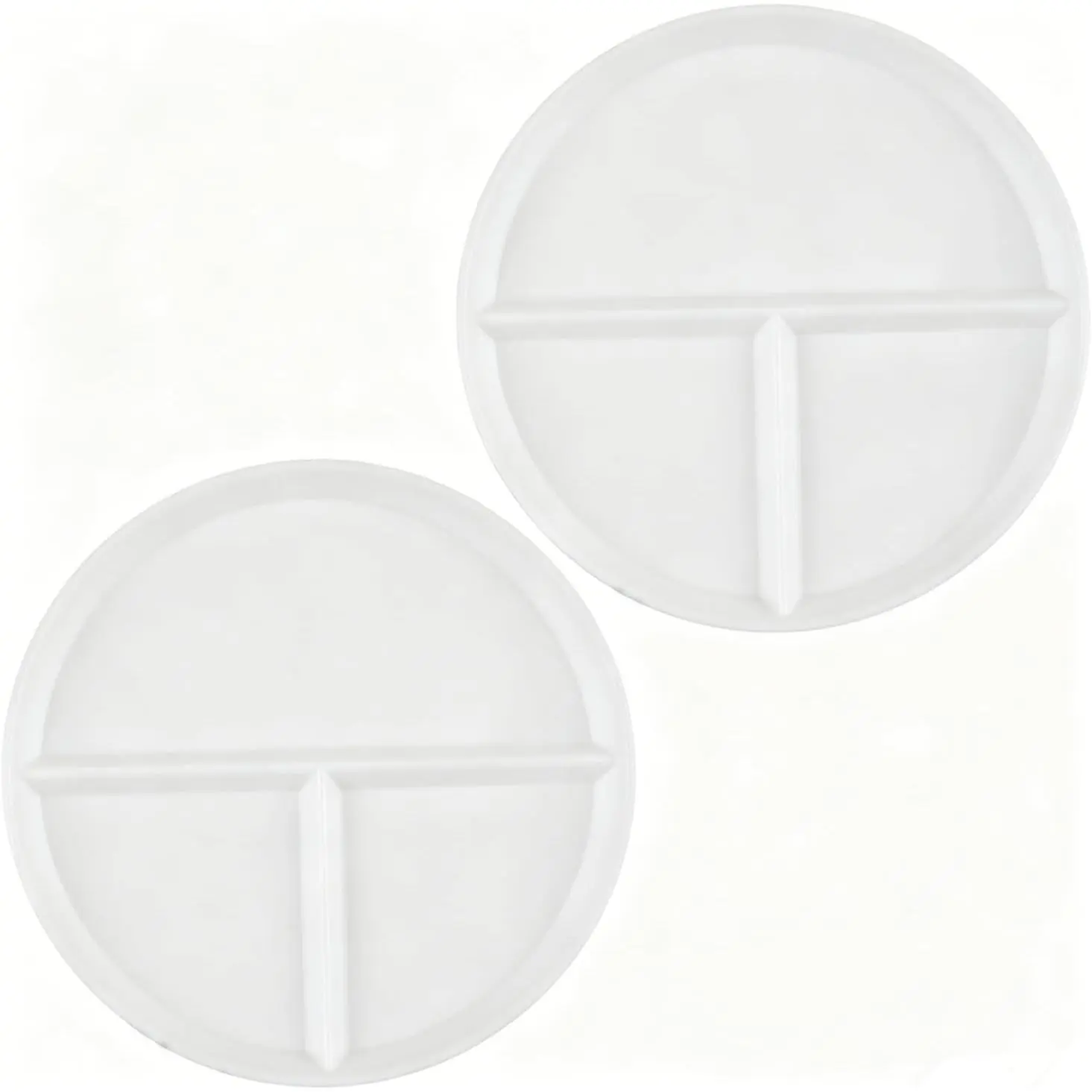 2 count Portion Control Plate, 9 Inch Divided Plates Dinner Plates | Unbreakable Plate for Kitchen,  and Outdoor, Dishwasher and Microwave Safe,Color White