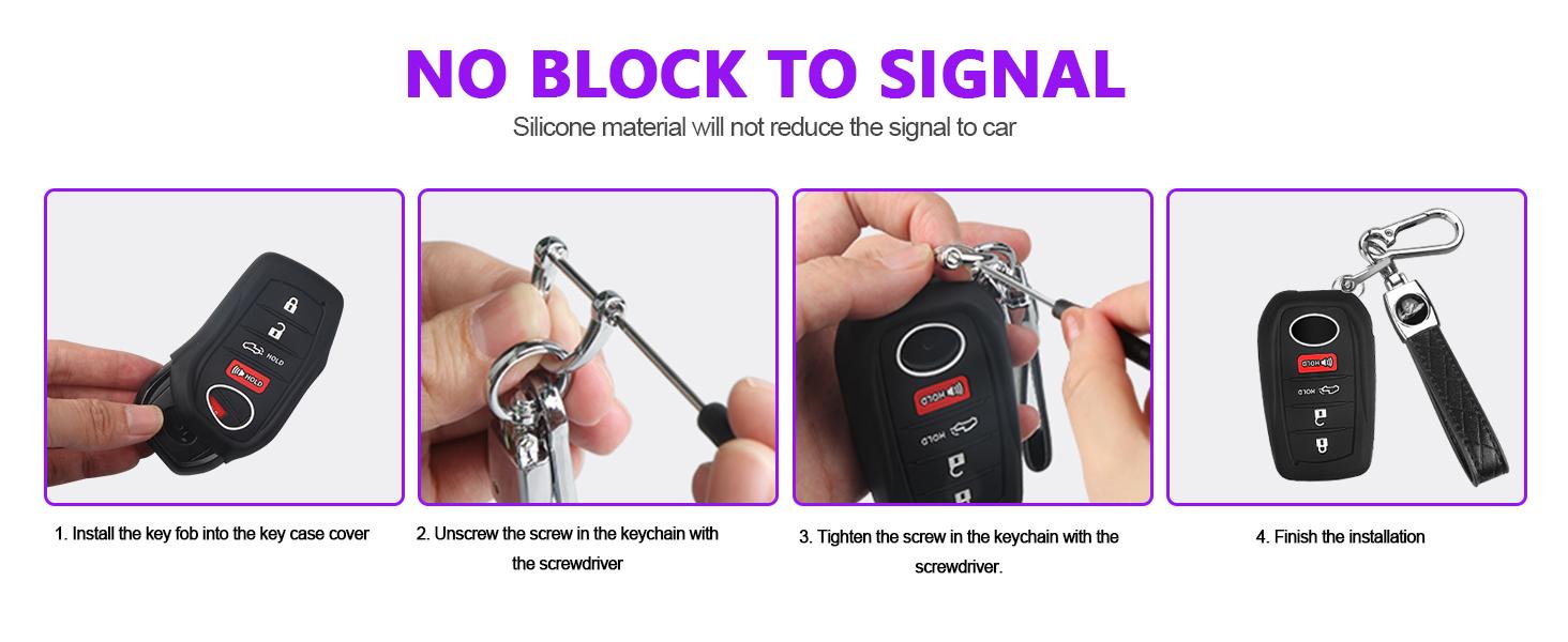 THE WELL KEPT 2pcs for Toyota Key Fob Cover Tacoma Prius Venza Corolla Crown Sequoia Tundra Grand Highlander RAV4 Prime,4 Buttons Remote for Toyota Key Protection Case Key Chain Car (Black Red)