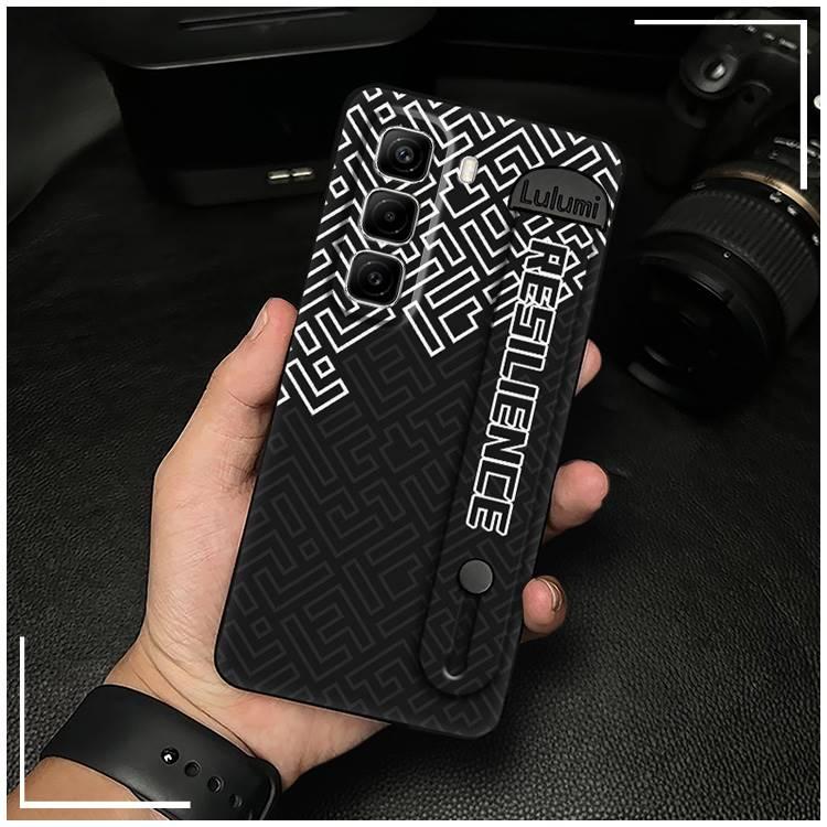 Dirt-resistant Back Cover Phone Case For infinix Hot50 Pro/X6881 Shockproof commerce Plain color masculine Anti-dust geometry Fashion Design simple Phone Holder Waterproof Durable